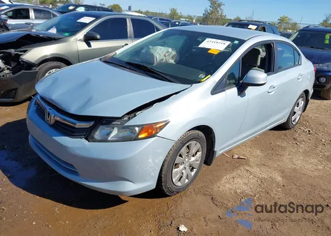 2012 Honda Civic Lx from USA, damaged, VIN 19XFB2F52CE001116